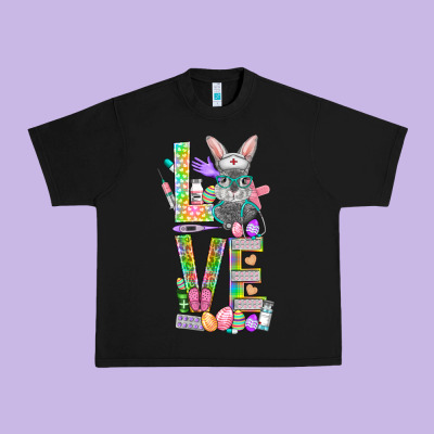 Love Easter Nurse Urban Heavy Tee Designed By Bundleandbundleshop