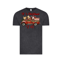 Vintage Black it's christmas y'all truck with farm animals Vintage Tee - RanaPortraitStore