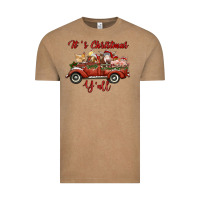 Vintage Coffee it's christmas y'all truck with farm animals Vintage Tee - RanaPortraitStore