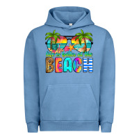 Pigment Pebble Blue life is better at the beach Urban Hoodie - RanaPortraitStore