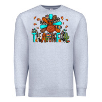 Heather Grey thankful turkey Premium Sweatshirt - JahusDesignShop