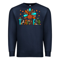 Navy thankful turkey Premium Sweatshirt - JahusDesignShop