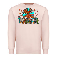 Pale Pink thankful turkey Premium Sweatshirt - JahusDesignShop