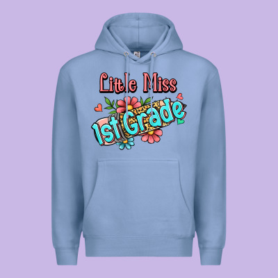 Little Miss First Grade Premium Hoodie Designed By Jasminsmagicworld