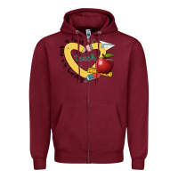 Burgundy teaching is a work of heart Zipper Hoodie - JahusDesignShop