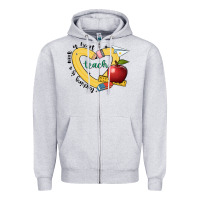 Heather Grey teaching is a work of heart Zipper Hoodie - JahusDesignShop