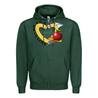 Sports Green teaching is a work of heart Zipper Hoodie - JahusDesignShop