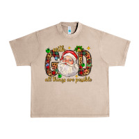French Oak with god all things are possible with santa claus bbs Urban Heavy Tee - BundleAndBundleShop