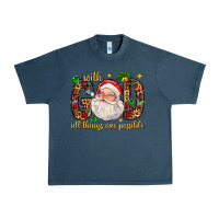 Midnight Navy with god all things are possible with santa claus bbs Urban Heavy Tee - BundleAndBundleShop