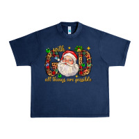 Navy with god all things are possible with santa claus bbs Urban Heavy Tee - BundleAndBundleShop