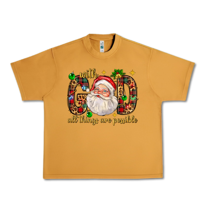 With God All Things Are Possible With Santa Claus Bbs Urban Heavy Tee by BundleAndBundleShop | Teevron