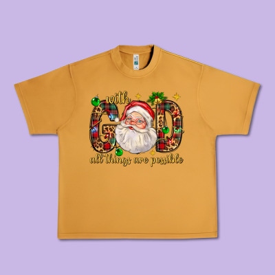 With God All Things Are Possible With Santa Claus Bbs Urban Heavy Tee Designed By Bundleandbundleshop