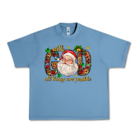 Pebble Blue with god all things are possible with santa claus bbs Urban Heavy Tee - BundleAndBundleShop