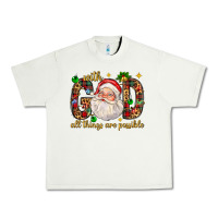Pistachio with god all things are possible with santa claus bbs Urban Heavy Tee - BundleAndBundleShop