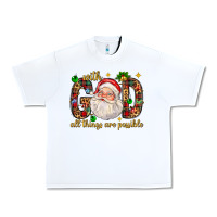 White with god all things are possible with santa claus bbs Urban Heavy Tee - BundleAndBundleShop