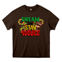 Chocolate Brown dream but stay woke juneteenth Heavy Core Tee - CowGirlArtShop