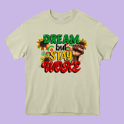 Dream But Stay Woke Juneteenth Heavy Core Tee Designed By Cowgirlartshop