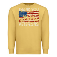 Antique Gold Thank You Veterans American Flag Patriotic Premium Sweatshirt - baoMotion