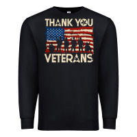 Black Thank You Veterans American Flag Patriotic Premium Sweatshirt - baoMotion