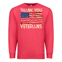 Cardinal Thank You Veterans American Flag Patriotic Premium Sweatshirt - baoMotion