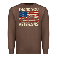 Chestnut Thank You Veterans American Flag Patriotic Premium Sweatshirt - baoMotion