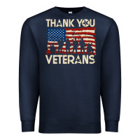 Navy Thank You Veterans American Flag Patriotic Premium Sweatshirt - baoMotion