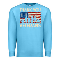 Ocean Blue Thank You Veterans American Flag Patriotic Premium Sweatshirt - baoMotion
