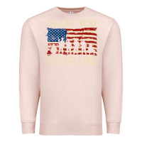 Pale Pink Thank You Veterans American Flag Patriotic Premium Sweatshirt - baoMotion