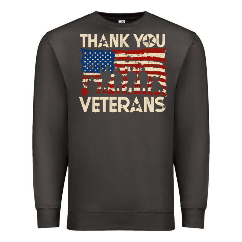 Thank You Veterans American Flag Patriotic Premium Sweatshirt by baoMotion | Teevron