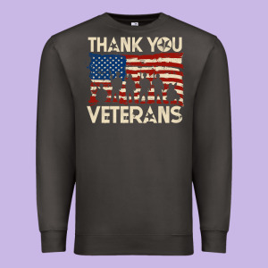Thank You Veterans American Flag Patriotic Premium Sweatshirt Designed By Baomotion