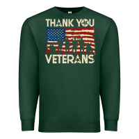Sports Green Thank You Veterans American Flag Patriotic Premium Sweatshirt - baoMotion