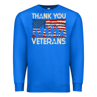 True Royal Thank You Veterans American Flag Patriotic Premium Sweatshirt - baoMotion