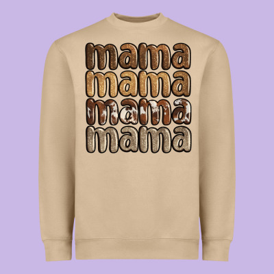 Faux Sequins Mama Heavyweight Sweatshirt Designed By Jahusdesignshop