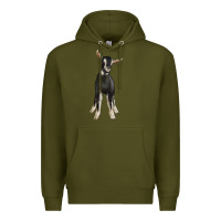 Army Green Hand Drawn Baby Alpine Goat Premium Hoodie - LillyAllenDesigns