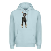 Blue Mist Hand Drawn Baby Alpine Goat Premium Hoodie - LillyAllenDesigns