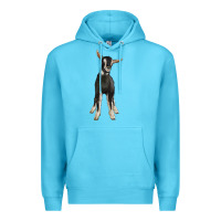Ocean Blue Hand Drawn Baby Alpine Goat Premium Hoodie - LillyAllenDesigns
