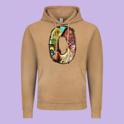 Farm Life Alphabet Lowercase Letters O Vintage Hoodie Designed By Bundleandbundleshop