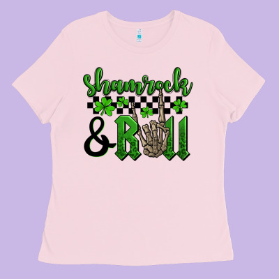 St. Patrick's Day Shamrock And Roll Ladies Tee Designed By Oliviacreatesart