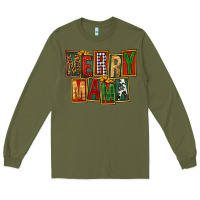 Army Green merry mama Long Sleeve Tee - FaDigitalArtStudio