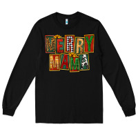 Black merry mama Long Sleeve Tee - FaDigitalArtStudio