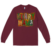 Burgundy merry mama Long Sleeve Tee - FaDigitalArtStudio