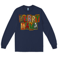 Navy merry mama Long Sleeve Tee - FaDigitalArtStudio