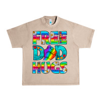 French Oak Pride LGBTQ Free Dad Hugs Urban Heavy Tee - BundleAndBundleShop
