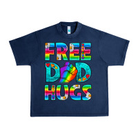 Navy Pride LGBTQ Free Dad Hugs Urban Heavy Tee - BundleAndBundleShop