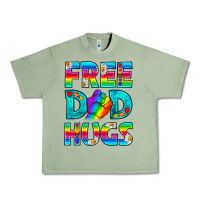 Oil Green Pride LGBTQ Free Dad Hugs Urban Heavy Tee - BundleAndBundleShop