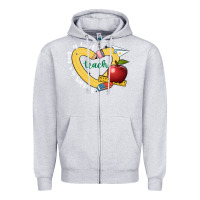 Heather Grey teaching is a work of heart Zipper Hoodie - JahusDesignShop