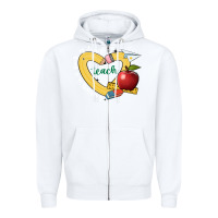 White teaching is a work of heart Zipper Hoodie - JahusDesignShop