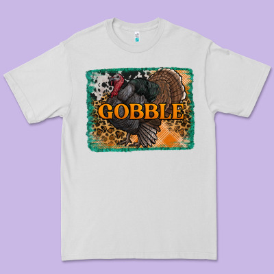 Thanksgiving Turkey Gobble With Background Premium Tee Designed By Ranaportraitstore