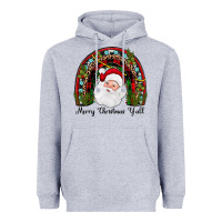Heather Grey merry christmas y'all rainbow Heavyweight Hoodie - JahusDesignShop