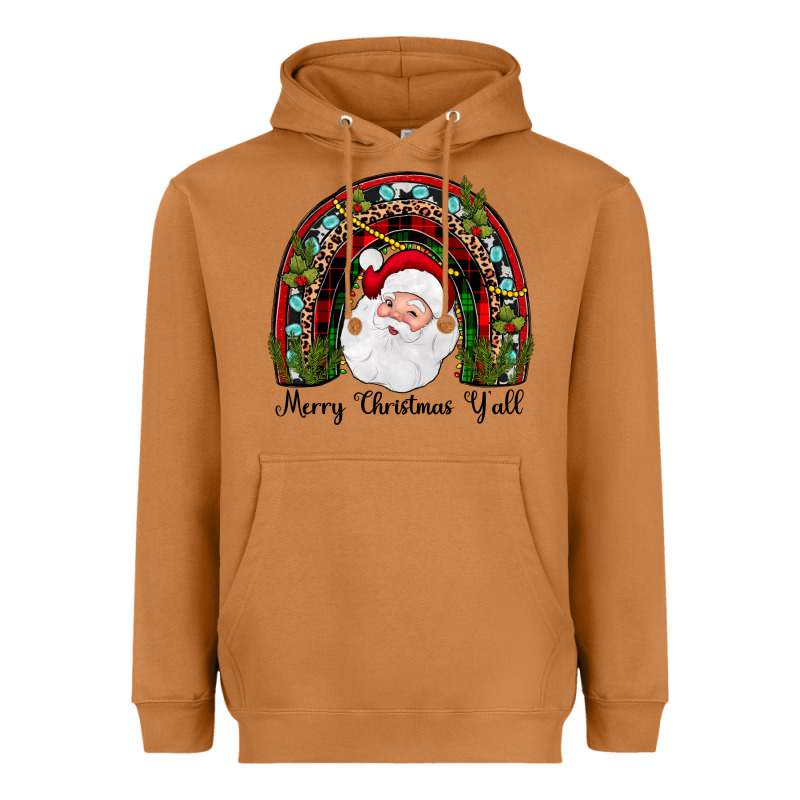 Merry Christmas Y'all Rainbow Heavyweight Hoodie by JahusDesignShop | Teevron